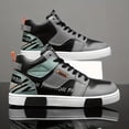 thumbnail image 2 of Men's Trendy Color-Block Casual Sneakers- Comfortable Non-Slip Wear-Resistant Outdoor High-Top Skate Shoes, Fashion  Street Style Lace-Up Men's Shoes, 2 of 9
