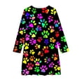 thumbnail image 4 of GERsome Girls Long Sleeve Dress Crewneck A Line Twirly Skater School Party Playful Print Dress 4-14 Years, 4 of 4