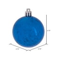 thumbnail image 2 of Vickerman 4.75" Christmas Ornament Ball, Blue Shiny Mercury Finish, Shatterproof Plastic, Holiday Christmas Tree Decoration, 4 Pack, 2 of 2