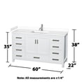 thumbnail image 2 of Wyndham Collection Sheffield 60" Mirror Wood Single Bathroom Vanity in Gray, 2 of 9