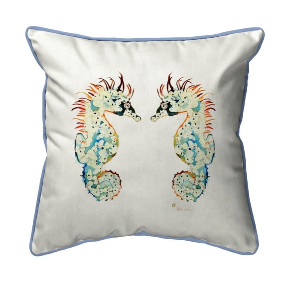 Betsy Drake Interiors Betsy's Seahorses Extra Large Zippered Pillow 22x22
