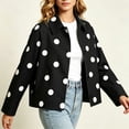 thumbnail image 7 of Guluxicc Womens Bomber Jackets for Women Polka Dot Lapel Collar Long Sleeve Fall Winter Casual Jackets for Everyday Wear, 7 of 7