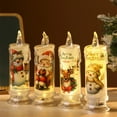 thumbnail image 3 of LED Electronic Candle Light Christmas, Snowman Santa Reindeer Night Light, Battery Operated Mood Light with Warm White Glow, Plastic Holiday Decor for Tabletop Windowsill Festive Atmosphere, 3 of 7