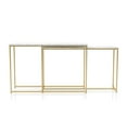 thumbnail image 2 of Furniture of America Dallan Metal 2-Piece Nesting Sofa Table in Gold and White, 2 of 5