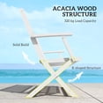 thumbnail image 5 of SSyao Wood Outdoor Bench, 2-Person Foldable Patio Acacia Wood Garden Bench with Backrest and Armrests for Garden, Porch, Park, Balcony, White, 5 of 10