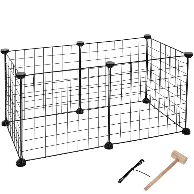 OULII 6Set Iron Dog Crate for Pets Secure Locking Black Pet Home Design