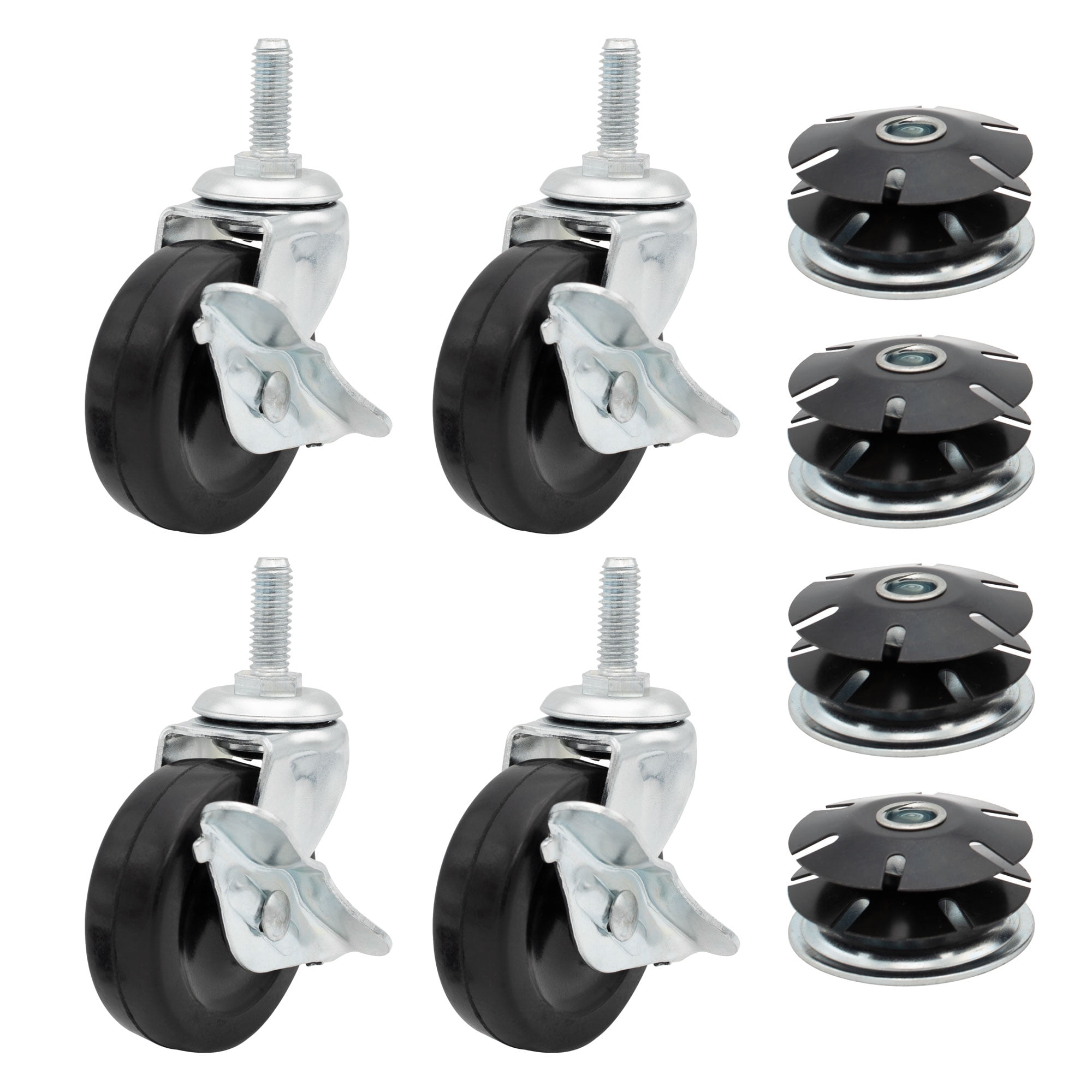 2 Inch Metal Round Double Star Caster Insert with 21/2 Inch Casters