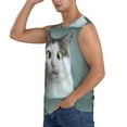 thumbnail image 3 of Lsque Funny Cat Print Men's Cotton Blend Sleeveless Muscle Shirts (S-3XL)- Moisture Wicking, Odor Protection, UPF 30+,Medium, 3 of 8