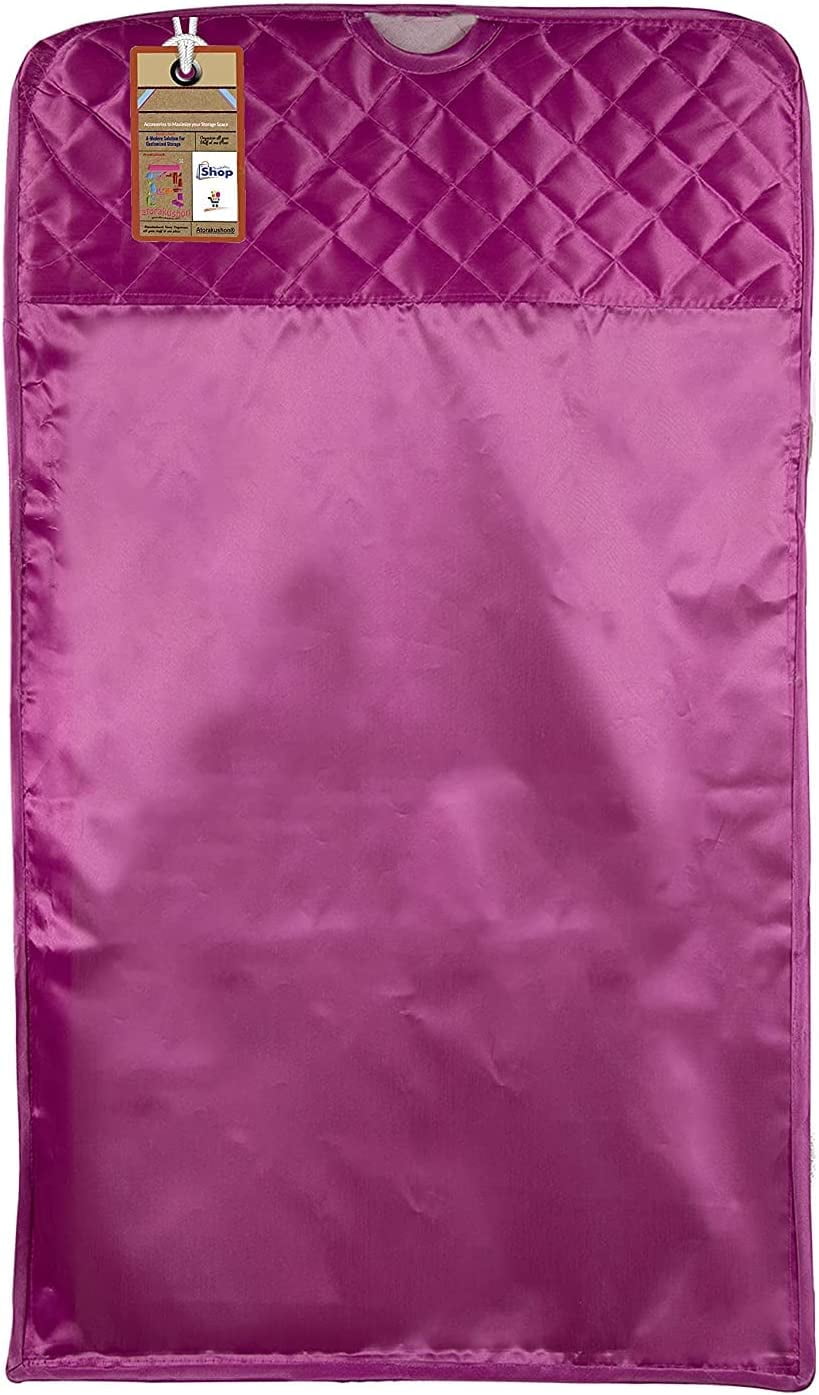 atorakushon 30'' Hanging Garment Suit Bags Storage Clothes Cover with Clear Window Zipper Closet for Tuxedos Shirts Fur Coats Pack of 12 Purple