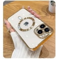 thumbnail image 1 of For Magsafe Fashion Plating Lens Protector Case For iPhone 11 12 13 14 15 Pro Max Plus Silicone Wireless Magnetic Charging Cover ZR, 1 of 7
