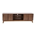 thumbnail image 2 of Merrick Lane 70" Mid-Century Modern TV Stand Made with Durable Engineered Wood in Dark Walnut Accommodates 65+" TV's, 2 of 9