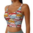 thumbnail image 2 of Pofeuu Cute Cars Print Sports Bra for Women Sexy Vest Yoga Running Gym Fitness Crop Bras Tops-Small, 2 of 8