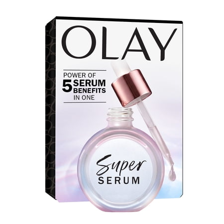 Olay Super Serum - Niacinamide, Vitamin C & E, Collagen Peptide, AHA - 5-in-1 Skin Care Benefits for Face - Healthy Glow, Brightening, Hydrating, Smoothing, Firming, Evens Tone, Anti-Aging, 1.7 Oz