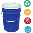 thumbnail image 2 of 5 Gallon Bucket with Gamma Seal Screw on Airtight Lid, Food Grade Storage, Premium HPDE Plastic, BPA Free, Durable 90 Mil All Purpose Pail, Made in USA (3 Count), Blue, 2 of 10