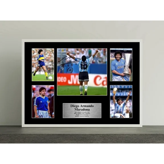 Kna Prints - 1 Pcs Poster Diego Armando Maradona Autographed Collage Photos Poster. Great Memorabilia, UNFRAMED-8x12