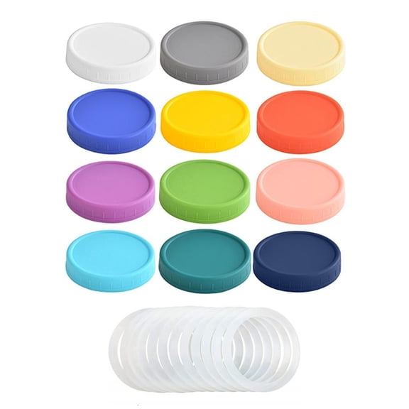 12 Pieces Multipurpose Mason Jar Lids Assorted Color Plastic Canning Accessories