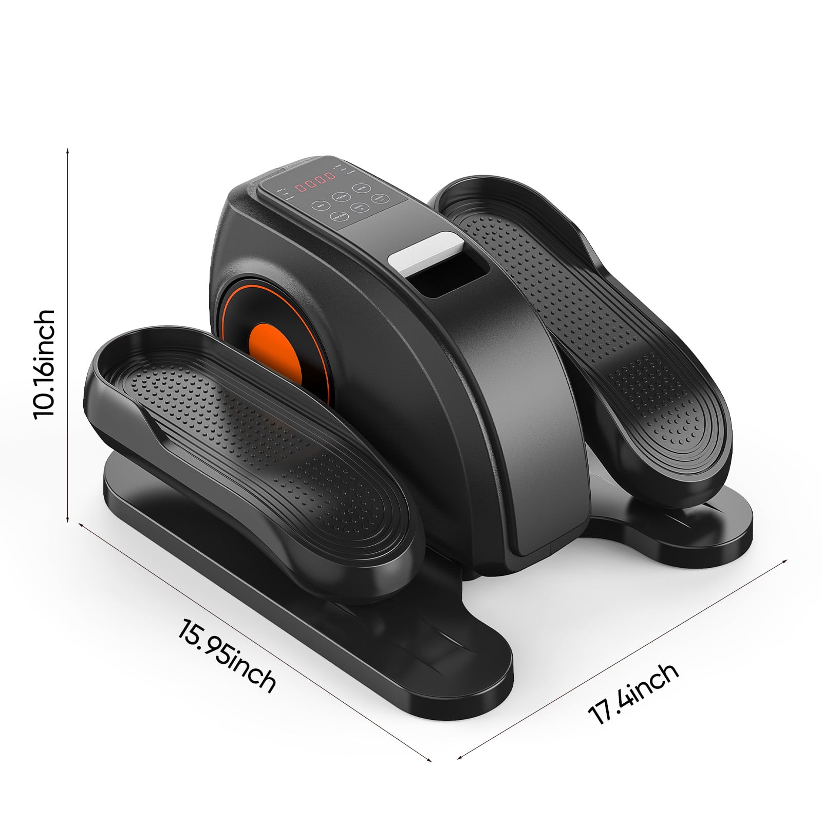 JIOABL Desktop Elliptical Machine - Portable Seated Step Exerciser with 12 Speeds, Remote Control & LCD Display | Quiet Compact Design for Home/Office, Black