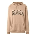 thumbnail image 4 of zaveiop Mama Sweatshirt Casual Long Sleeve Hoodies Fall Loose Mom Gift Drawstring Pullover Tops with Pockets 2025 Big Sales (Khaki, XL), 4 of 4