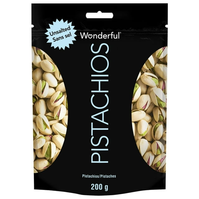 Wonderful Pistachios In-Shell Roasted No Salt, 200g Resealable Bag