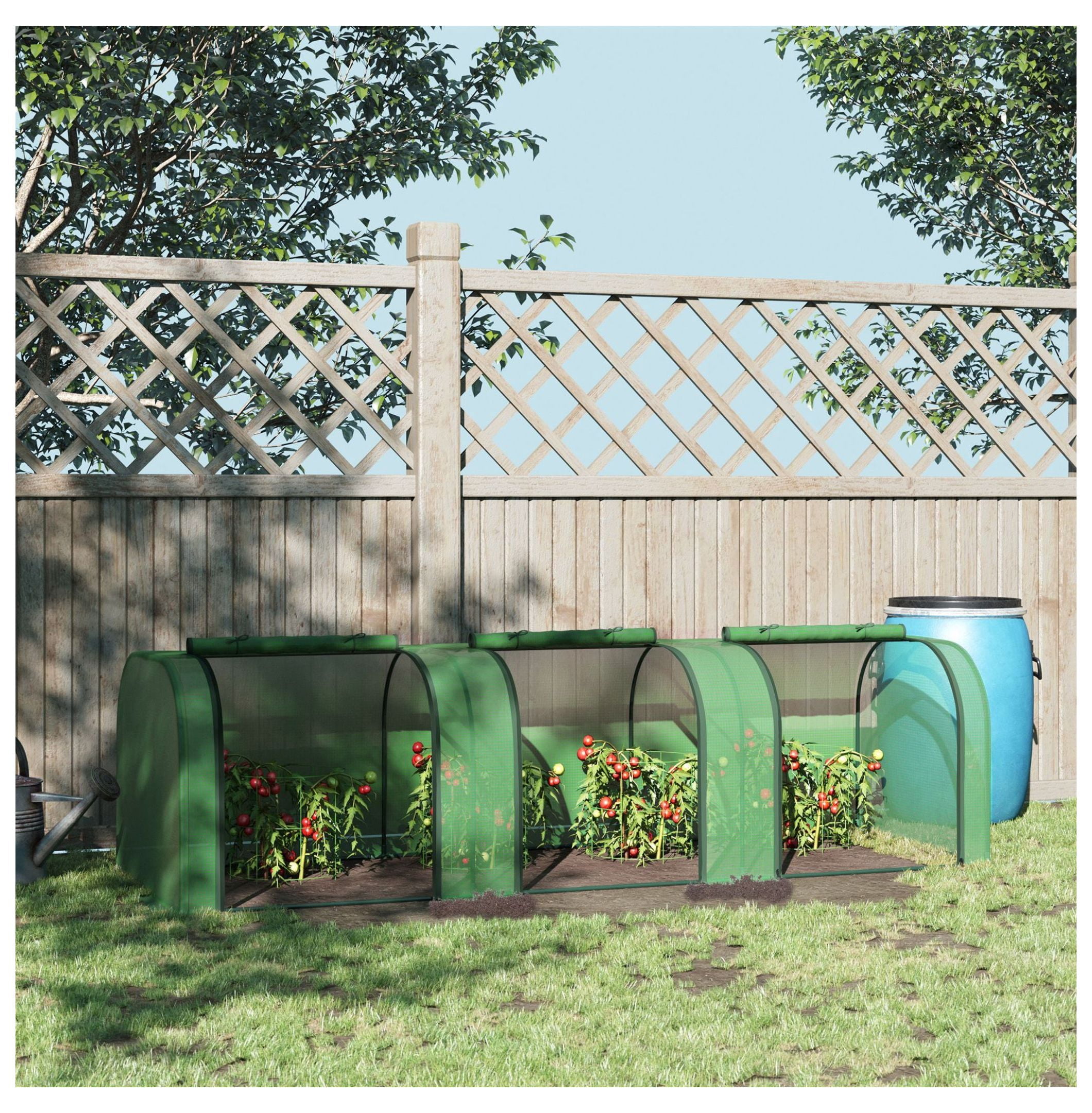 10' x 3' x 2.5' Mini Greenhouse, Portable Tunnel Green House with Roll-Up Zippered Doors, UV Waterproof Cover, Steel Frame, Green