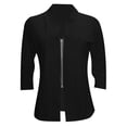 thumbnail image 4 of IMENGL Autumn solid color lace short sleeve jacket, Black M, Size M-5XL, 4 of 6