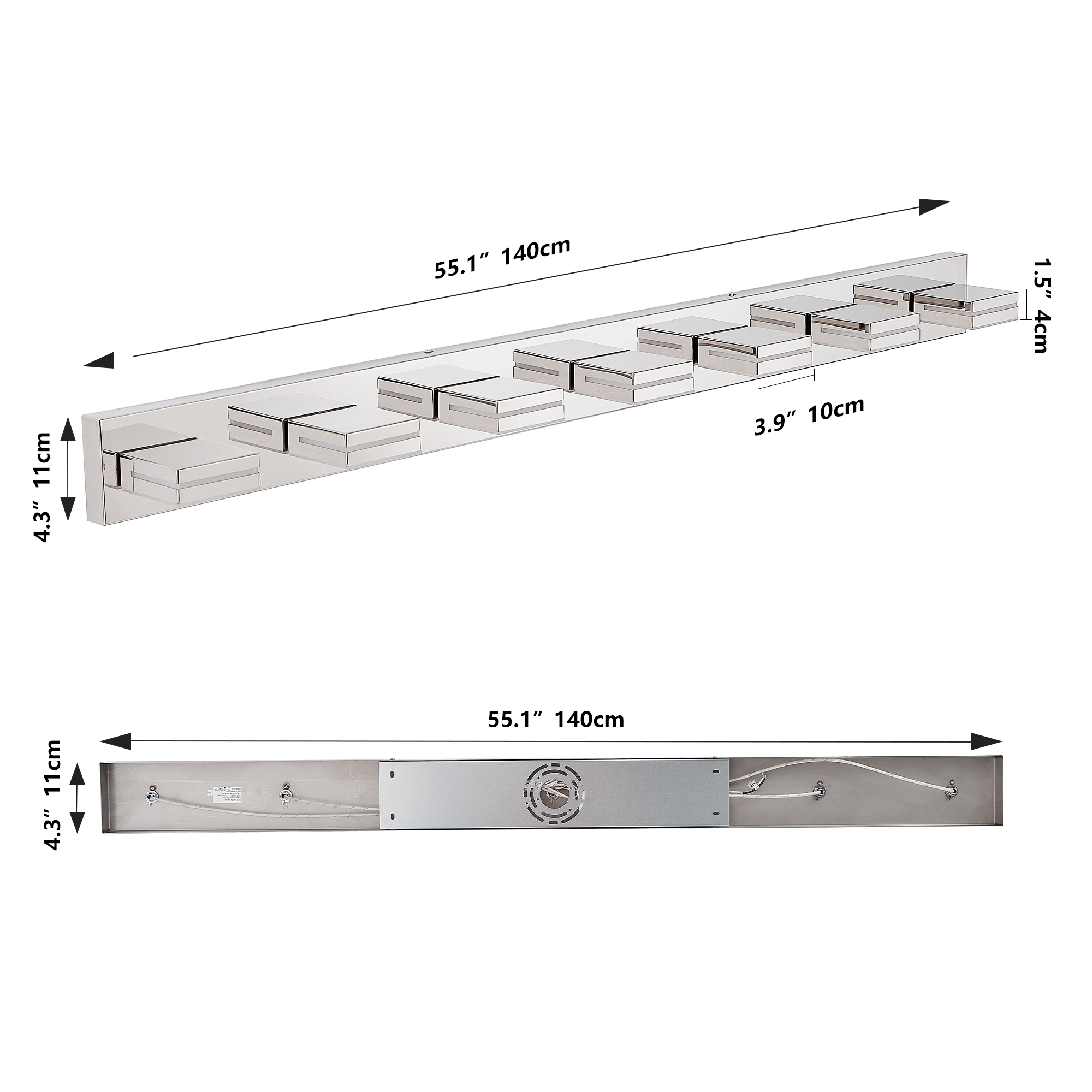 Leumius Modern 7-Light LED Vanity Light, Sleek Minimalist Design, Energy-Efficient, Easy to Install Wall Sconce for Mirror, Bathroom, Bedroom and Hallway Chrome