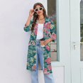 thumbnail image 4 of Robes for Women Zipper Lightweight 3/4 Sleeve Bathrobes for Women Zipper Front Knee Length Vintage Floral Print Fashion Pajama Sleepwear with Pockets Dark Green XL, 4 of 4