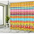 thumbnail image 5 of Ambesonne Colorful Shower Curtain, Stripes with Hearts, 69"Wx84"L, Multicolor, 5 of 5