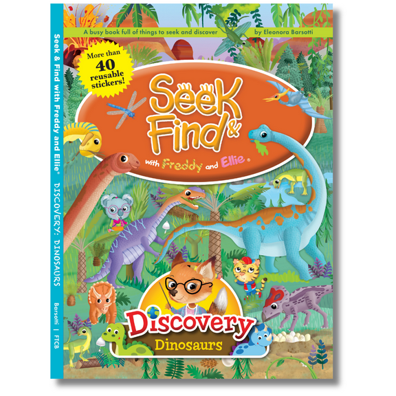 Seek & Find with Freddy and Ellie® Discovery: Dinosaurs Paperback Book, 32 Pages
