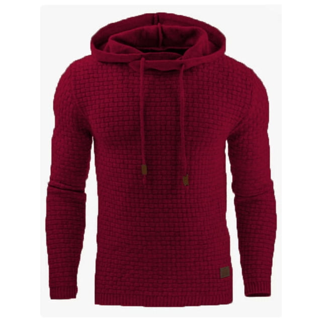 Bellella Chandail à Capuchon pour Homme, Couleur Unie, Manches Longues, Chandails à Capuchon Confortables avec Cordon, Chandails à Capuchon pour Hommes, Rouge, TG
