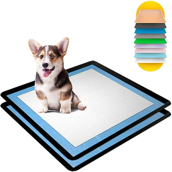 Skywin Dog Puppy Pad Holder Tray - 2 Pack Black No Spill Pee Pad Holder for Dogs - Pee Pad Holder Works with Most Training Pads, Easy to Clean and Store (Black, 2 Pack)