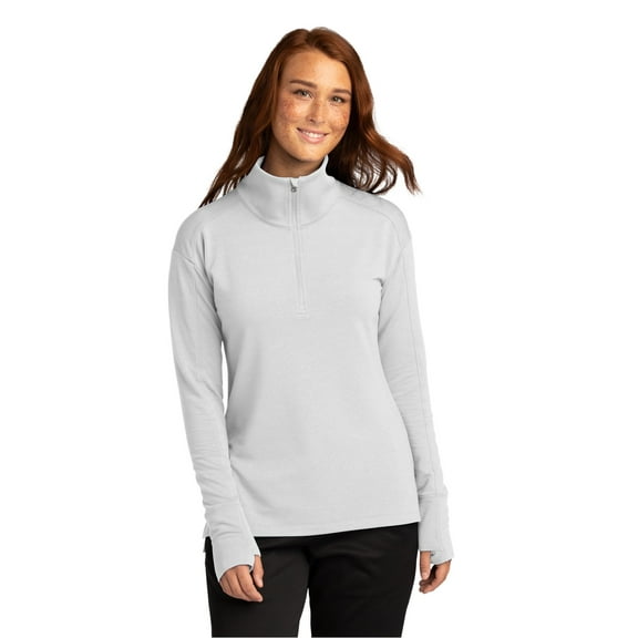 Sport-Tek LST561 Ladies Sport-Wick Flex Fleece 1/4-Zip , White, 4XL, Womens Activewear