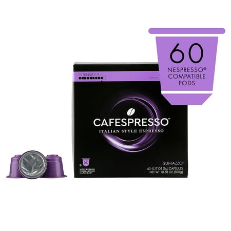 Cafespresso Sumazzo Espresso, Nespresso Compatible Pods (Capsules), 60 (Best Nespresso Vertuoline Capsules)