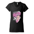 thumbnail image 2 of Wild Bobby Shore Surfer Betty Boop Betty Boop Women’s Standard V-Neck Tee, Black, Small, 2 of 5