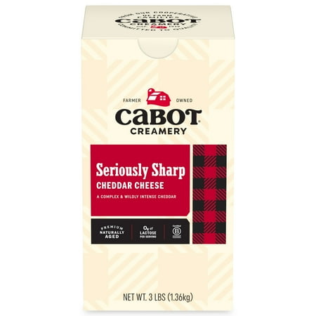Cabot Creamery Seriously Sharp Cheddar Cheese Block 3 lb (Refrigerated)