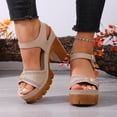 thumbnail image 4 of Viluyesy Womens Block Heeled Sandals, Slingback Open Toe Adjustable Strap Fashion Dressy Platform Shoes Khaki US7.5, 4 of 9