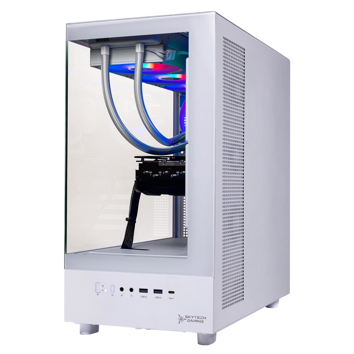 Skytech Gaming Azure 3 Gaming PC, AMD Ryzen 7 9700X 3.8GHz, NVIDIA RTX 5070 12GB, 1TB Gen4 NVMe SSD, 16GB DDR5 RAM 6000, 850W GOLD PSU, 360 ARGB AIO , Wi-Fi, Win 11, Desktop