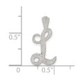 thumbnail image 5 of Auriga Fine Jewelry 925 Sterling Silver Textured Letter L Initial Chain Slide Pendant for Women, 5 of 6