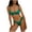Green, variant on Women's 2023 New Bikini Sets Scoop Swimsuit Solid Color Swimsuit Set High Waist Cut Hot Bikini Sets
