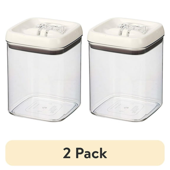 (2 pack) Better Homes & Gardens Canister Pack of 3, Flip-Tite® Square Food Storage Container Set, Made for Pantry Organization and Food Storage