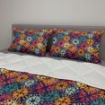 thumbnail image 2 of Floral Comforter & Sham Bedding Set, Silhouettes of Blossoming Fresh Petals of Spring Season on Dark Toned Background, 3 pcs Duvet Set Microfiber Filling Quilt, 5 Sizes, Multicolor, by Ambesonne, 2 of 4