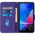 thumbnail image 4 of Case for Motorola Moto G Play 4G 2024 Wallet Case, Moto G Play 4G 2024 Phone Case with Card Holder Kickstand Magnetic Durable Leather Shockproof Cover for Moto G Play 4G 2024 Purple YBS, 4 of 5