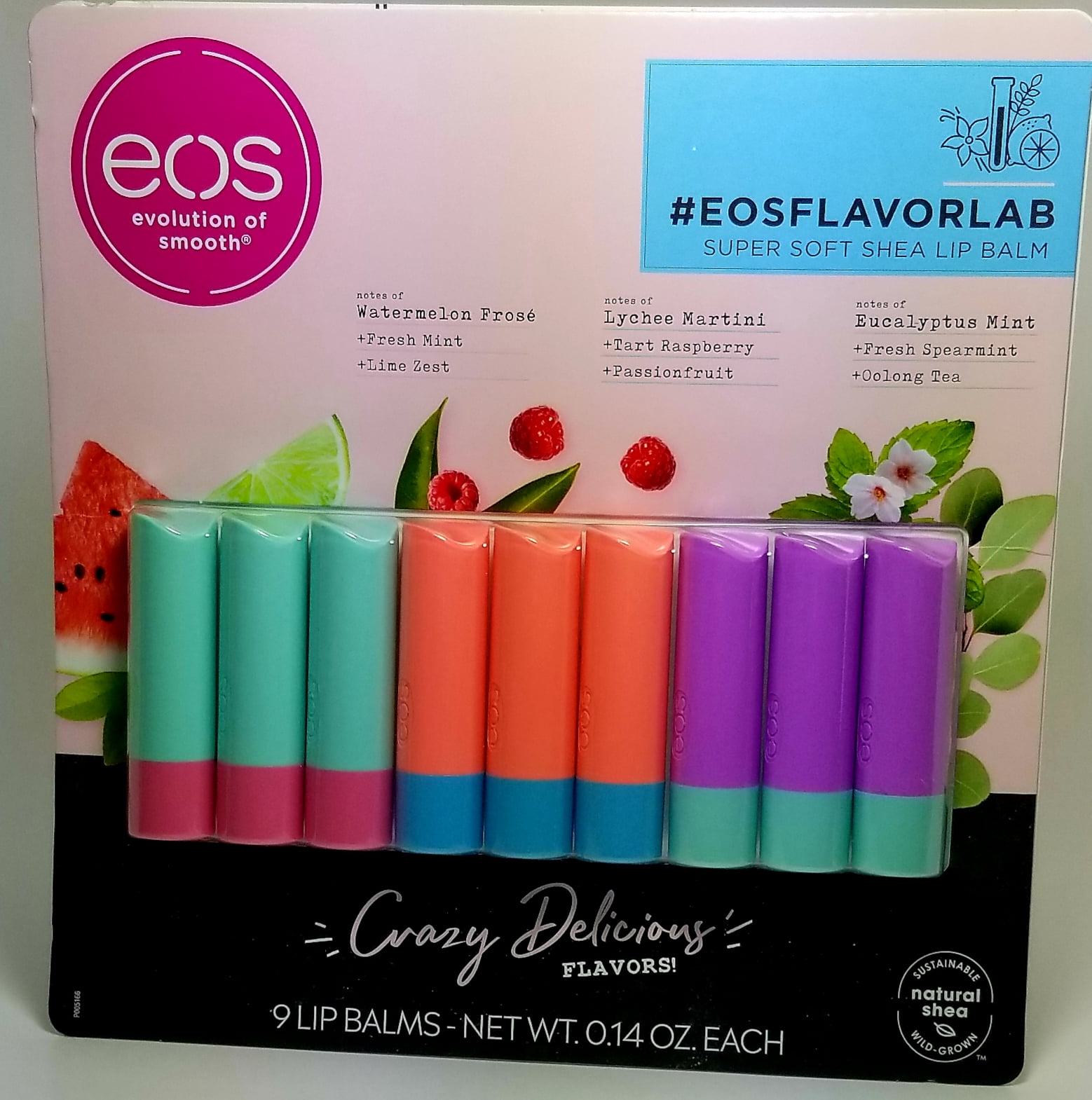 eos Flavorlab 100 Natural & Organic Lip Balm Stick Water melon Frose
