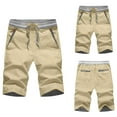 thumbnail image 2 of Sngxgn Mens Outdoor Casual Elastic Waist Lightweight Fishing Hiking Shorts(Khaki,L), 2 of 5