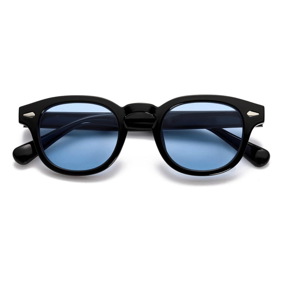 Ziari Vinrage Black Frame Sunglasses with Blue Lenses Vintage ZIARI Milano Black Frame Mirror Lens Sunglasses  main image 3
