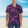 thumbnail image 2 of Balery Purple Dreamcatcher Camisas hawaianas de manga corta para hombre, camisas playeras de corte holgado, camisas de vacaciones con botones,Small, 2 of 7