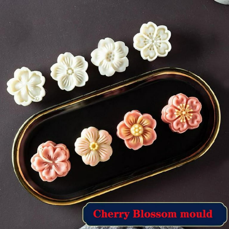 Feiona Moon Cake Mould Round Flower Shape Mooncake Mold Set Mid Autumn  Festival DIY Moon Cake Mould
