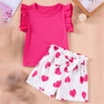 thumbnail image 2 of NOLDARES Toddler Baby Girl Summer Clothes Toddler Girls Summer Outfits Sleeveless T-Shirts Shorts Clothing Set 6M-3Y(Hot Pink,1-2 Years), 2 of 5