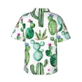 thumbnail image 3 of Kll Men'S Hawaiian Shirt Short Sleeve Button Down Beach Shirts-Cactus Plants1, 3 of 8