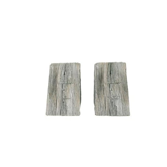 Rustic Corbel Fireplace Mantel, Weathered Gray - Set of 2